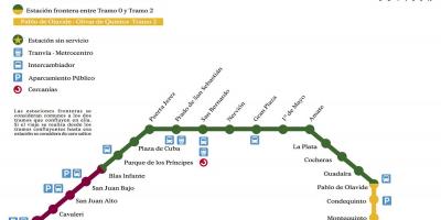Μετρό Σεβίλλη εμφάνιση χάρτη