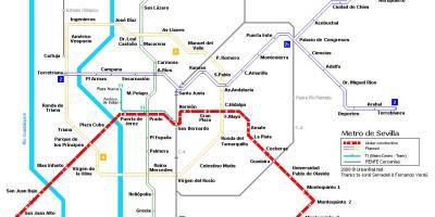 Χάρτης του μετρό της Σεβίλλης