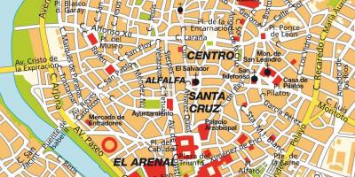 Χάρτης της Σεβίλλης, ισπανία κέντρο της πόλης