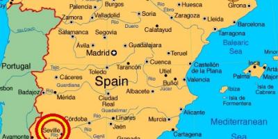 Χάρτης της ισπανίας δείχνει Σεβίλλη